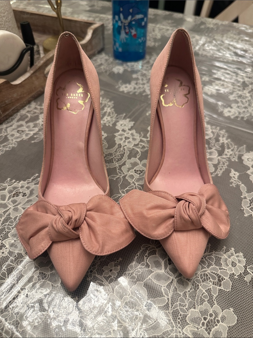 Ted Baker Dusty Rose Bow Pointed-Toe Pumps